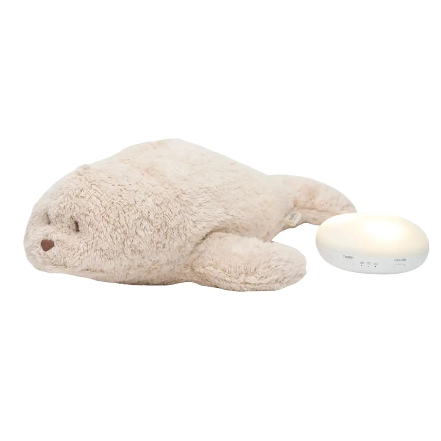 Peluche bruit rose bébé Moonie - Nature bio phoque sable