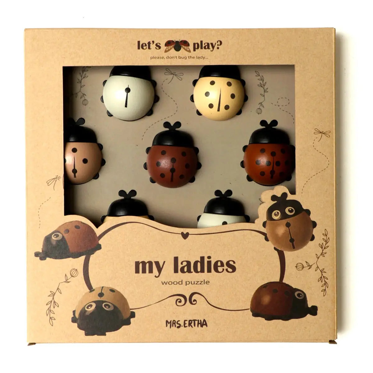 Puzzle Coccinelles en bois Mrs ertha - Lilinappy