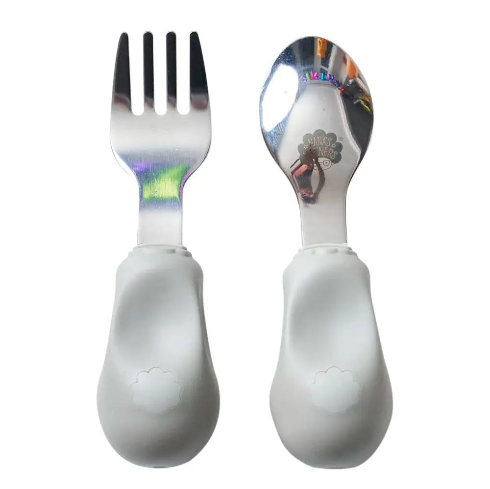 Couverts pour les bébés + 12 mois Nana's Manners Gris