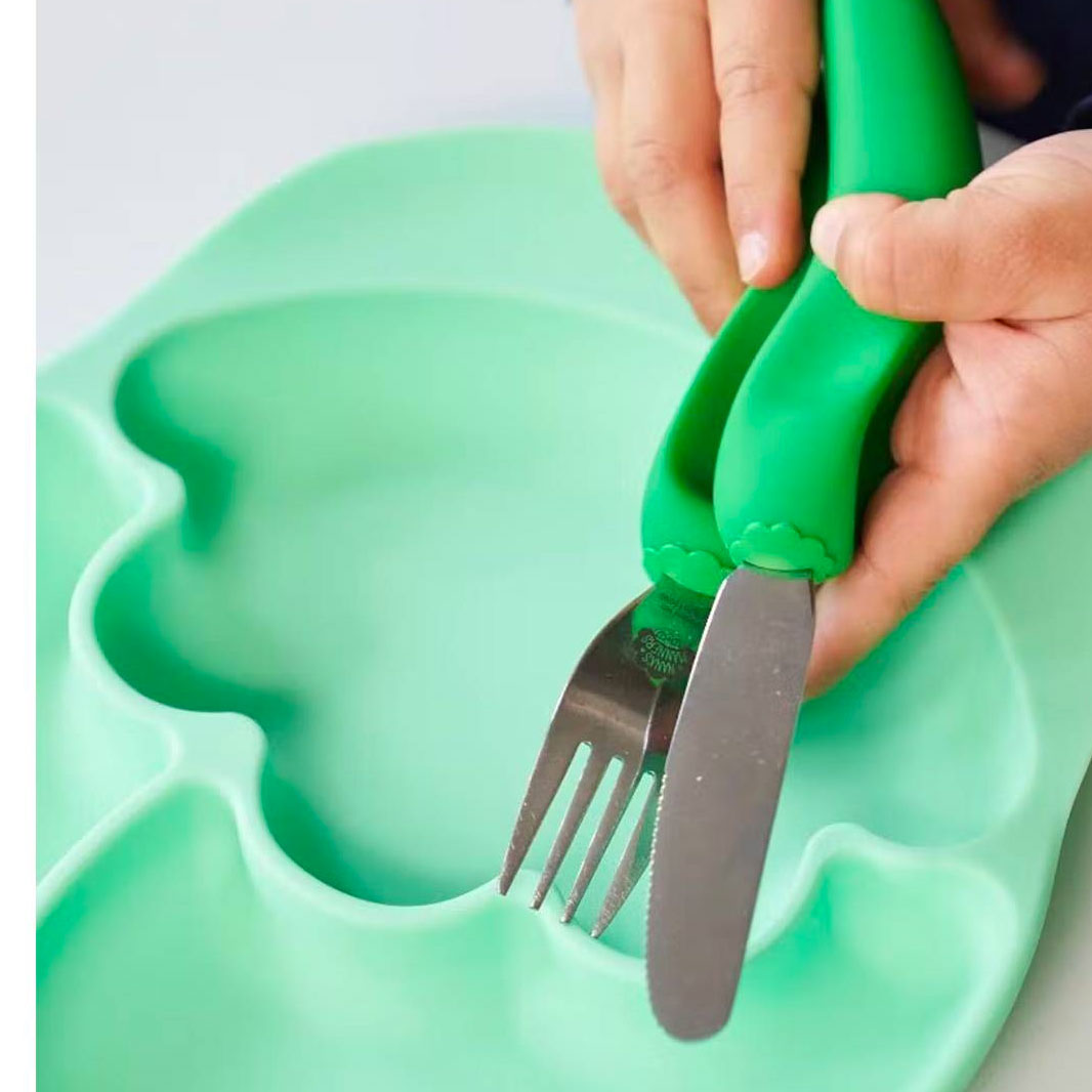 Couverts pour les enfants + 3 ans Nana's Manners - Teal blue - Lilinappy