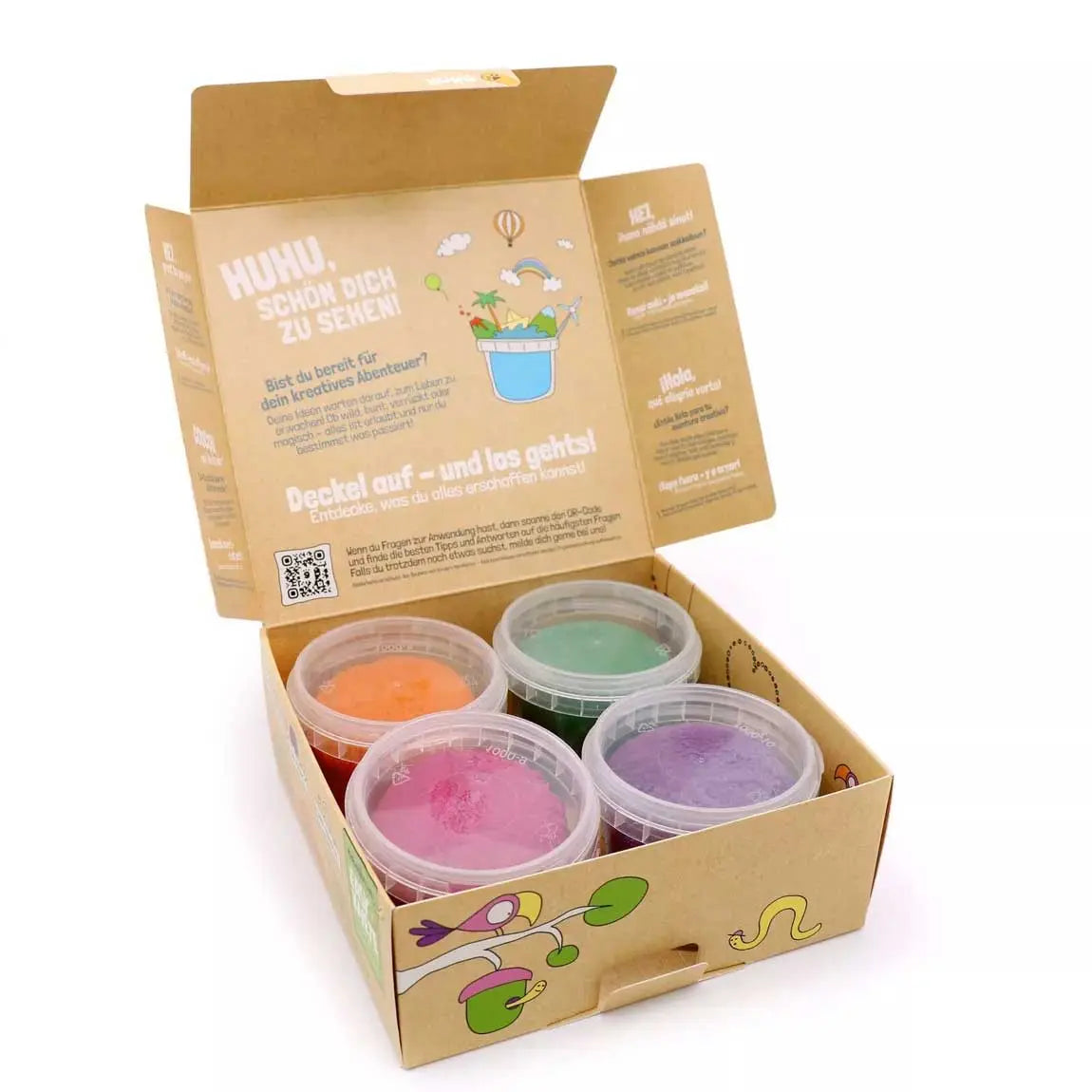Coffret de 4 Pots de Pâte à Modeler Naturelle Neogrün - Loki - Lilinappy