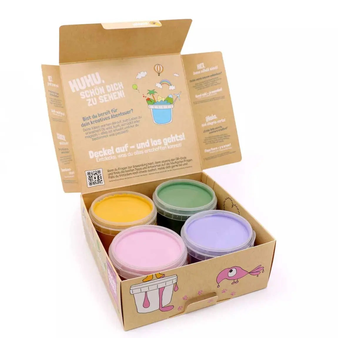 Coffret de 4 Pots de peinture à doigts naturelle Neogrün - Luka - Lilinappy