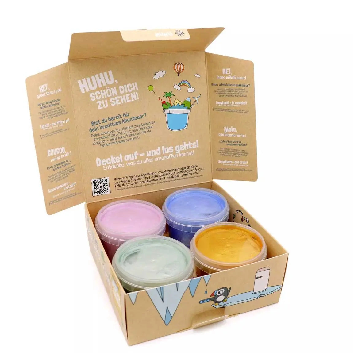 Coffret de 4 Pots de peinture à doigts naturelle Neogrün - Mika - Lilinappy