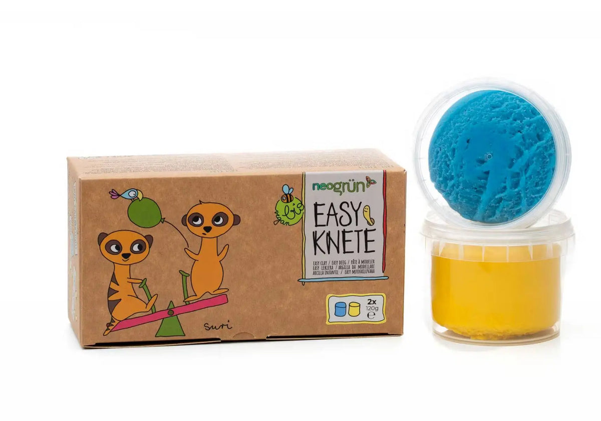 Coffret de 2 Pots de pâte à modeler Neogrün - Suri bleu/jaune