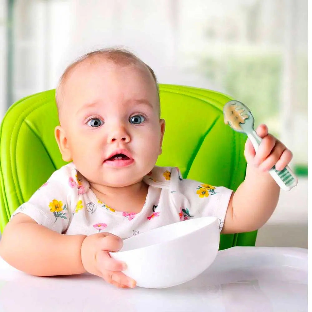 Pré-Cuillères d'apprentissage pour bébé Num Num - Beige et Mauve - Lilinappy