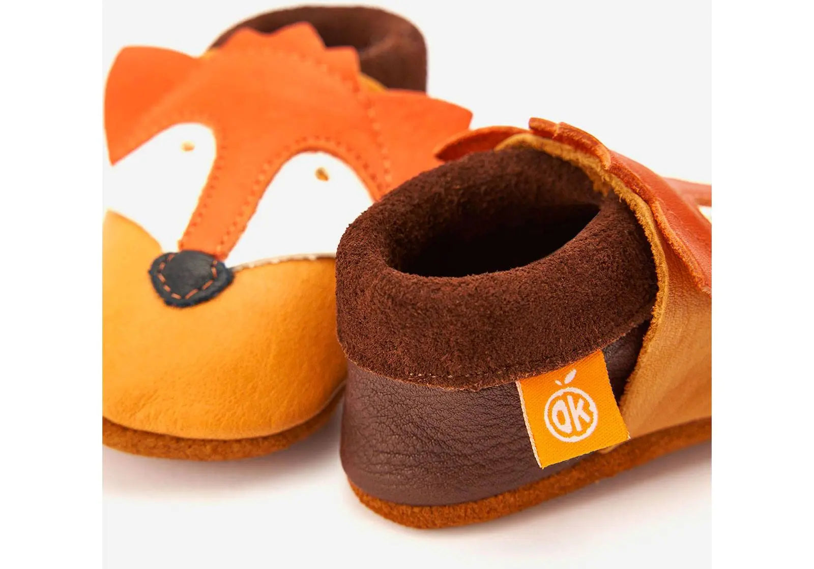Chaussons en cuir écologique Orangenkinder - Renard Orangenkinder
