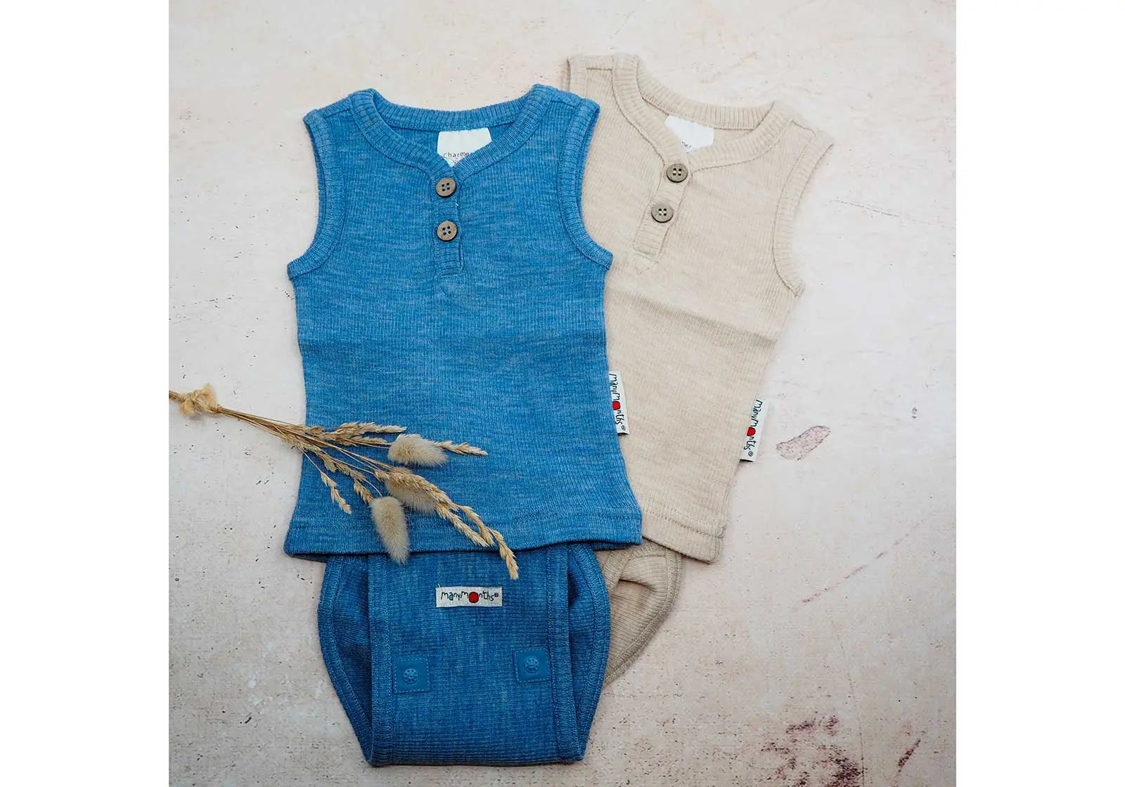 Body/Shirt évolutif sans manches en laine Manymonths Manymonths