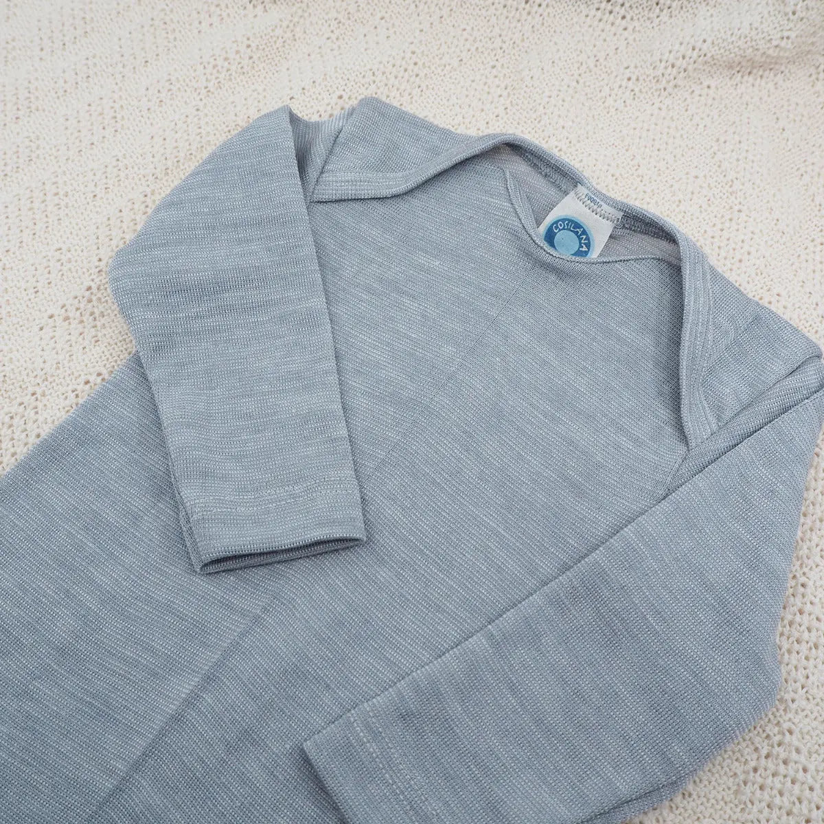 Body à manches longues en laine & soie Cosilana - Gris