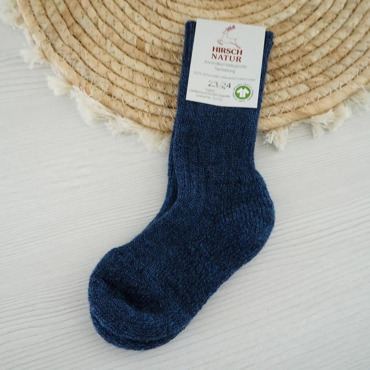 Chaussettes hautes en pure laine pour enfants Hirsch Natur - Lilinappy