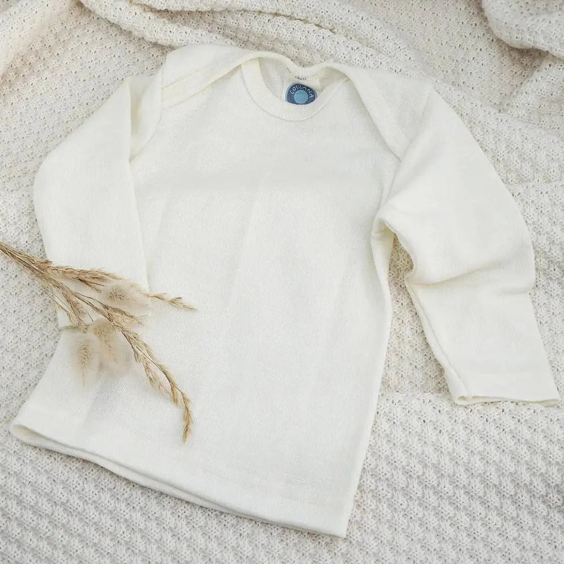 Top à manches longues en laine et soie Cosilana - Lilinappy