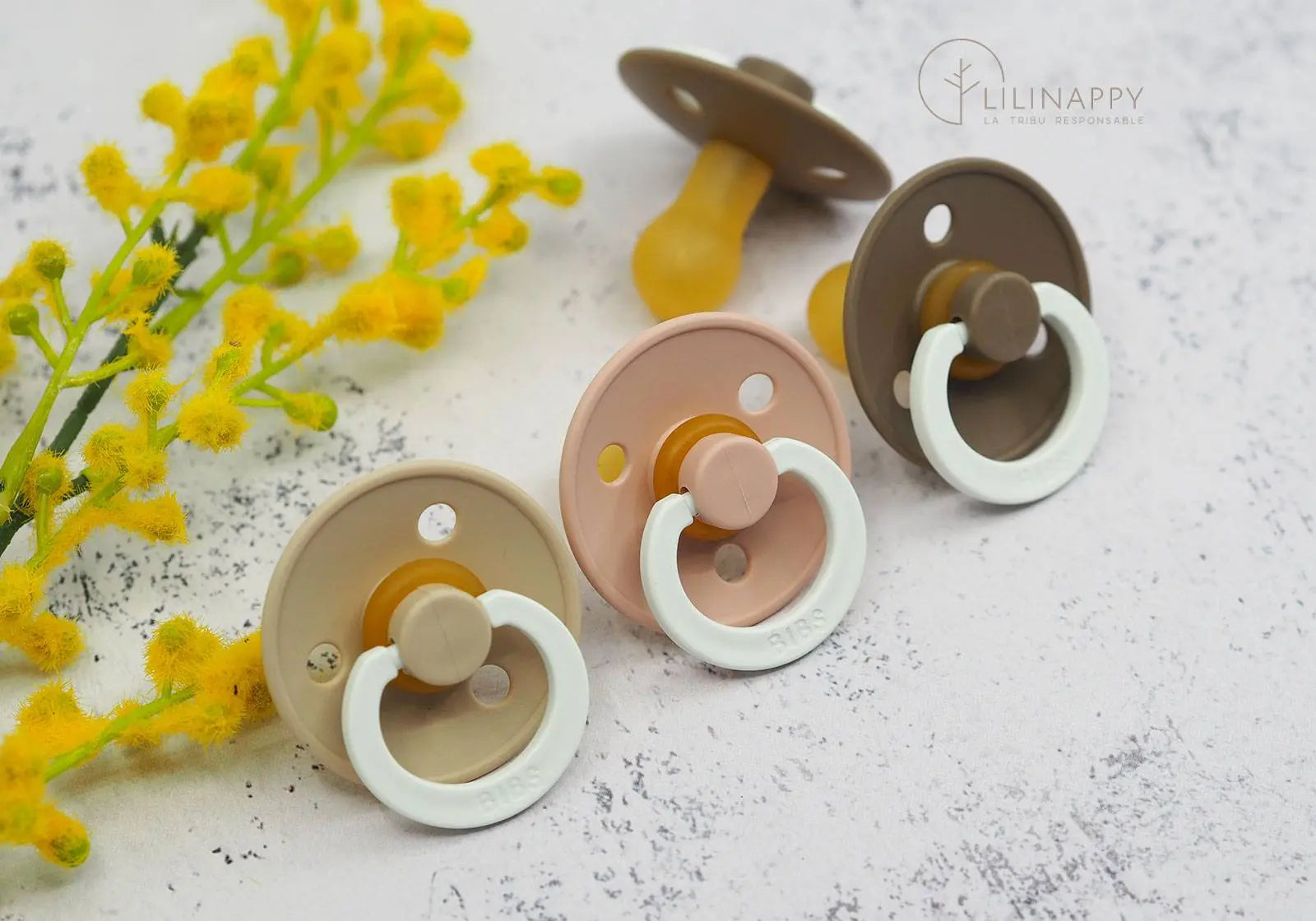 Tétine en caoutchouc naturel phosphorescente Bibs - Blush