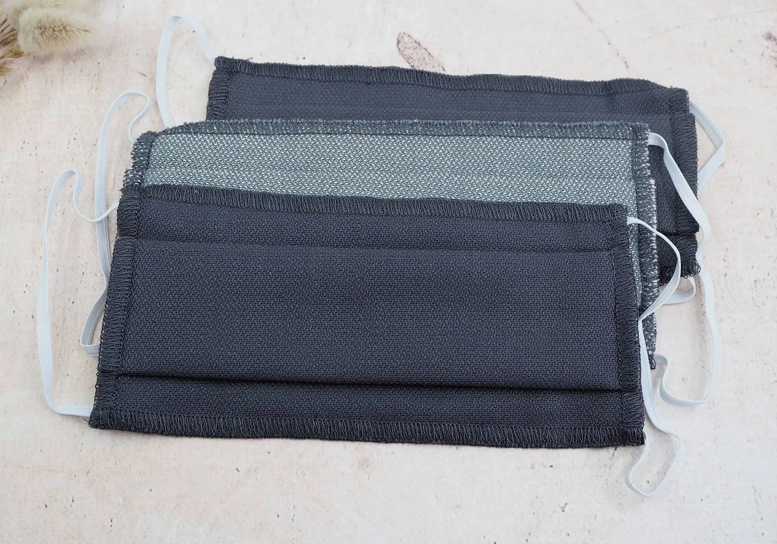 Lot de  3 masques en coton bio pour adulte Néobulle, tissu double couche, couture selon normes AFNOR