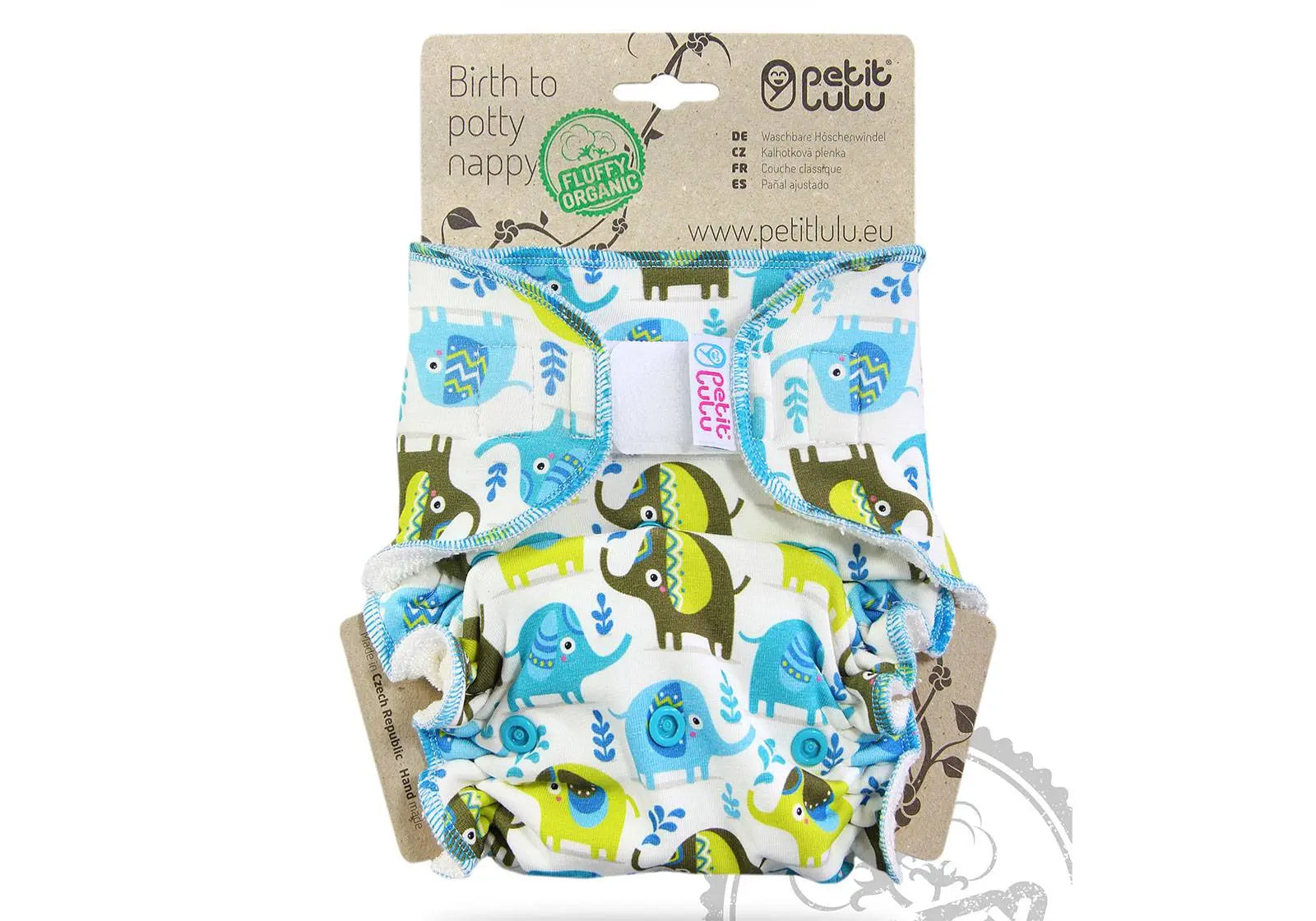 Couche lavable classique One size Petit Lulu Fluffy Organic NUIT