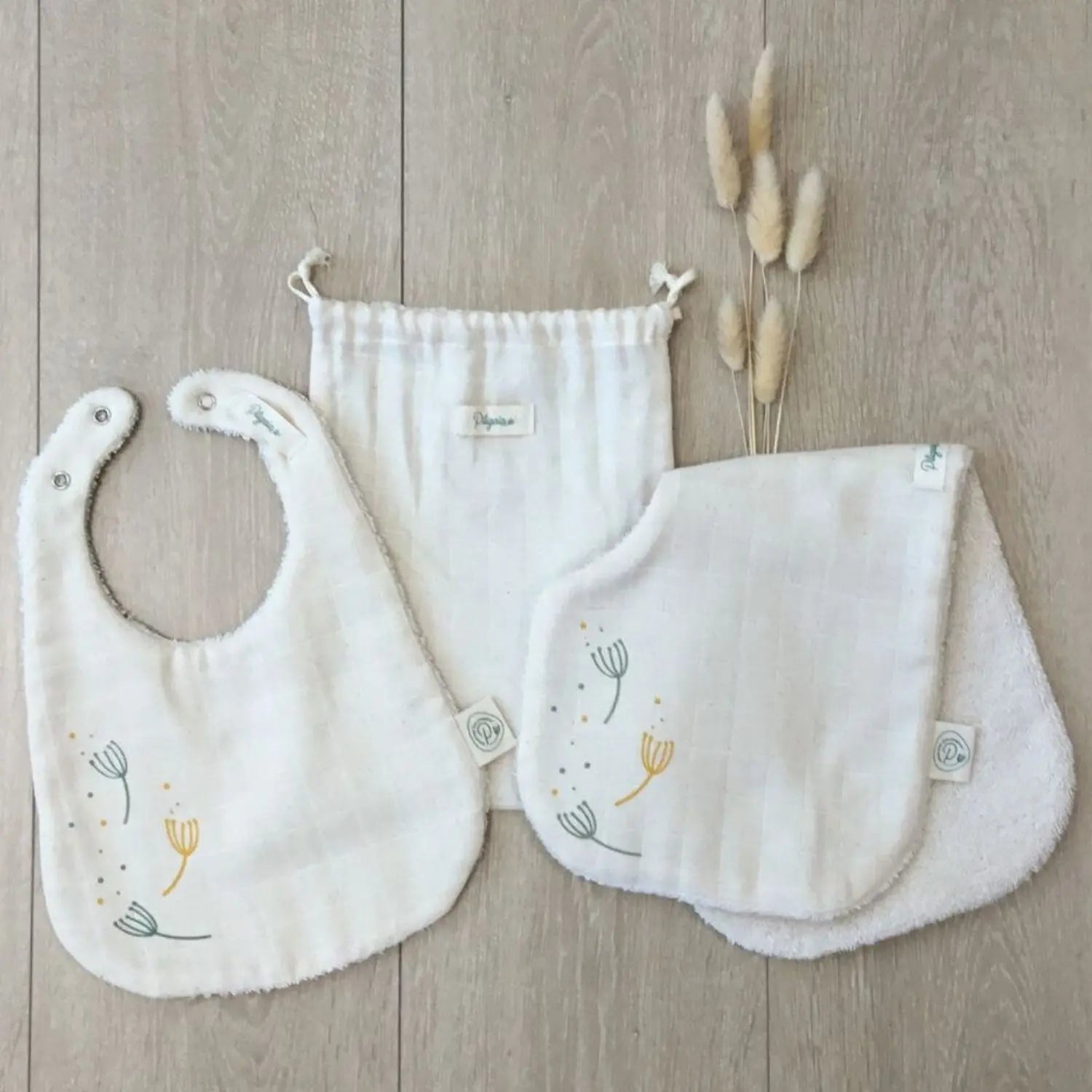 Duo de bavoirs Pitigaïa en coton bio 
