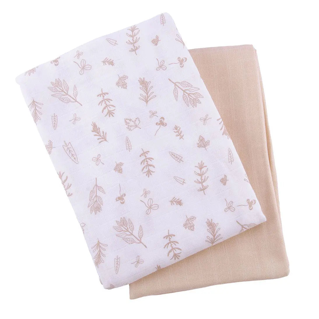 Lot de 2 maxi-langes en coton bio Popolini - Beige