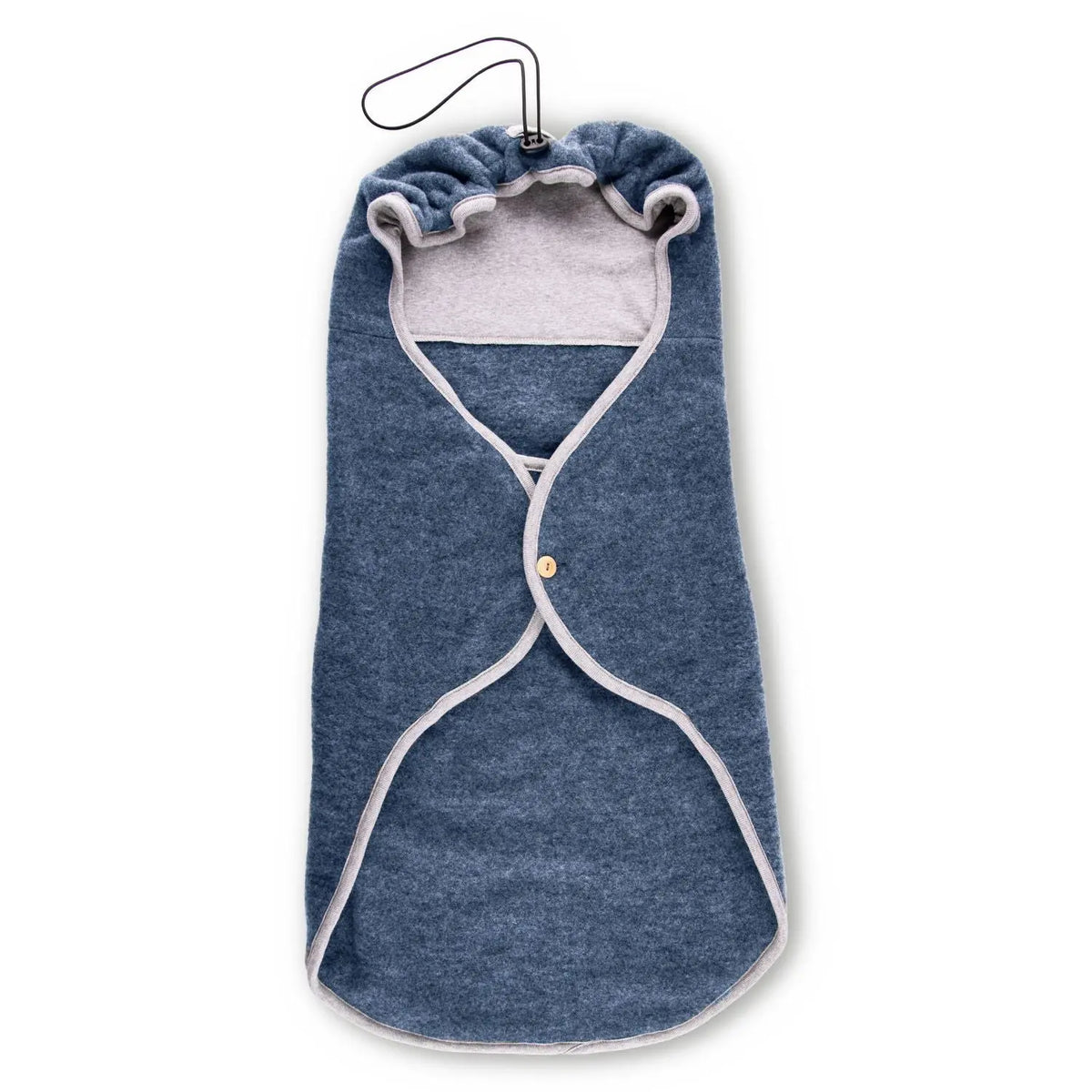 Couverture enveloppante cosy en polaire de laine mérinos bio Popolini - Jeans