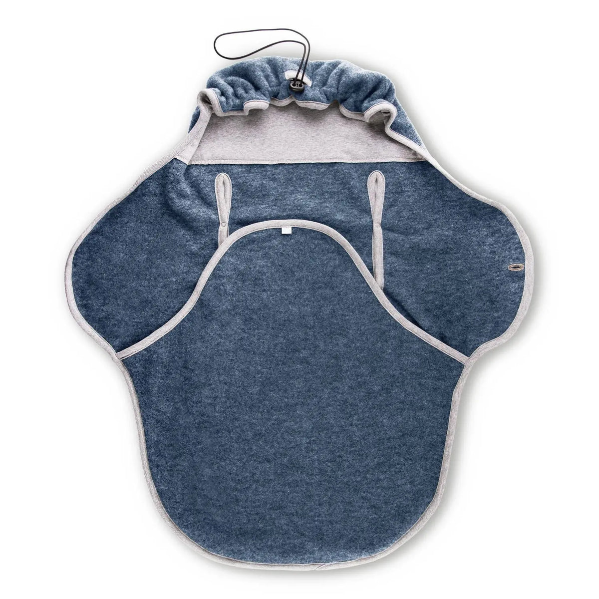 Couverture enveloppante cosy en polaire de laine mérinos bio Popolini - Jeans