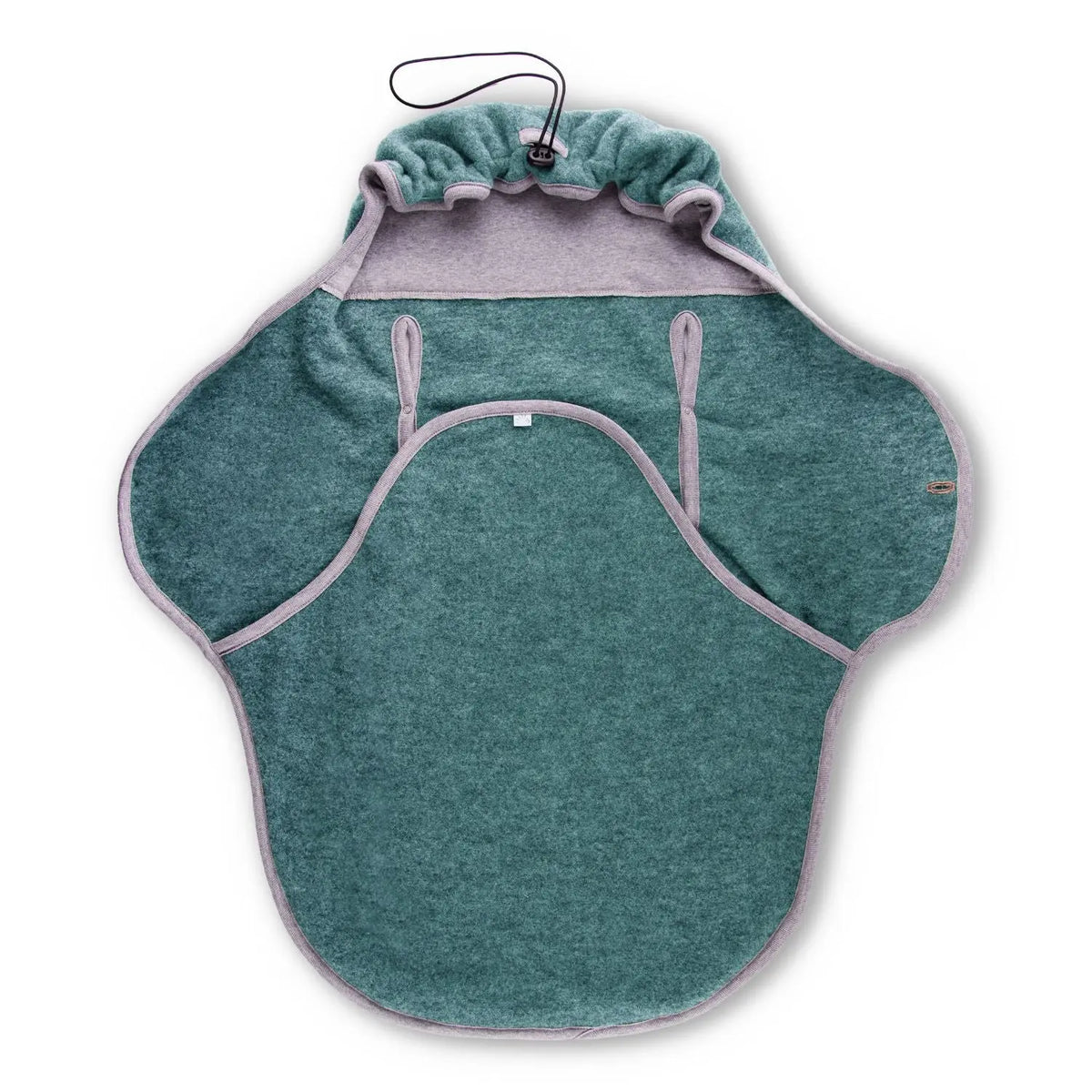 Couverture enveloppante cosy en polaire de laine mérinos bio Popolini - Sage green