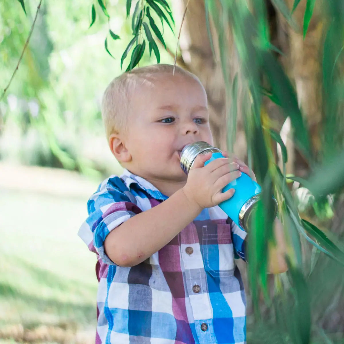 Gourde à bec Inox 325ml Pura - Turquoise - Lilinappy