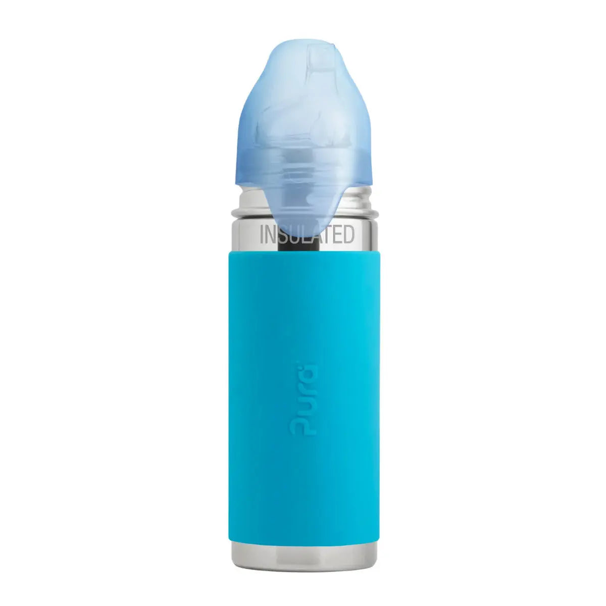 Gourde à bec Inox Isotherme 260ml Pura Turquoise - Lilinappy