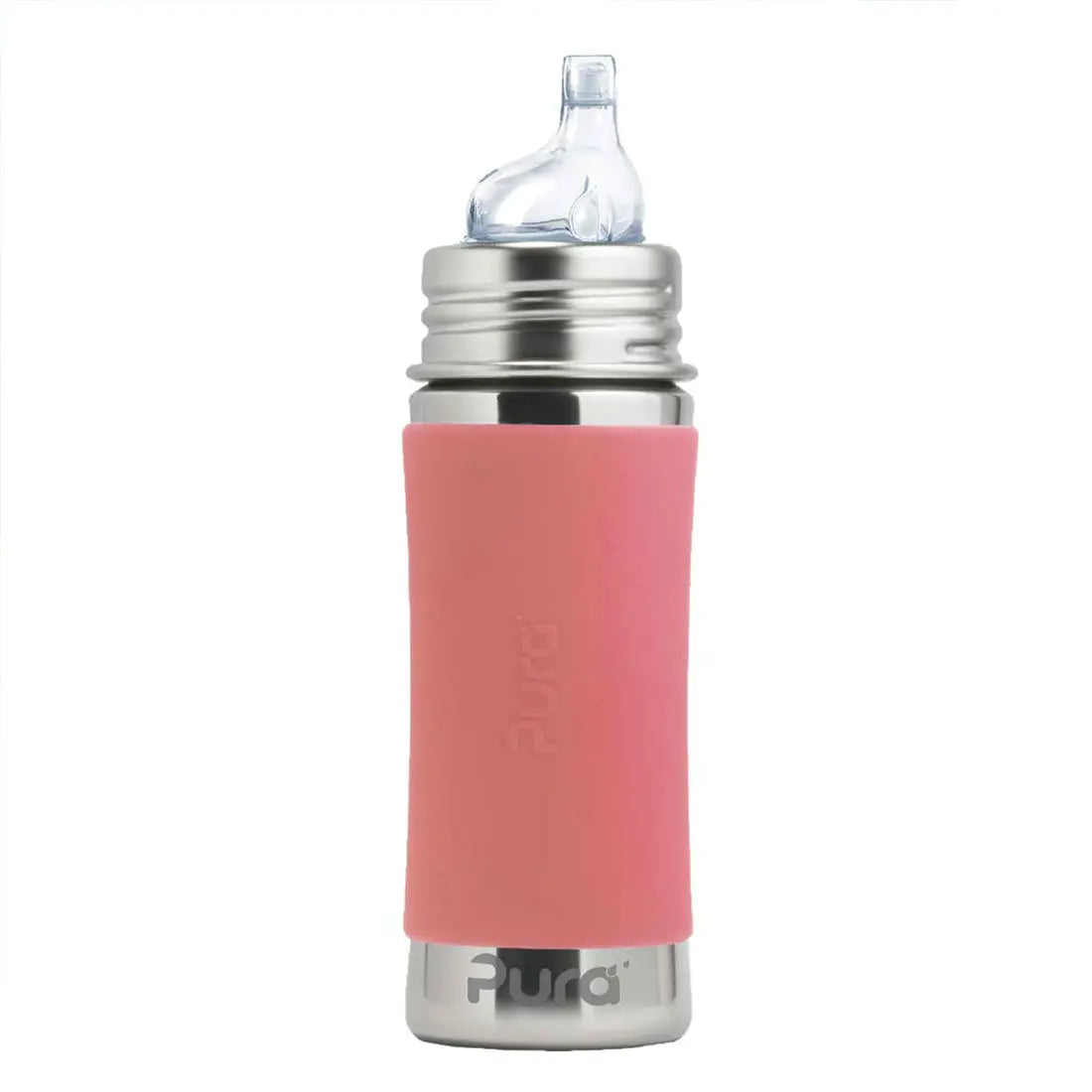 gourde à bec Inox Pura rose poudre