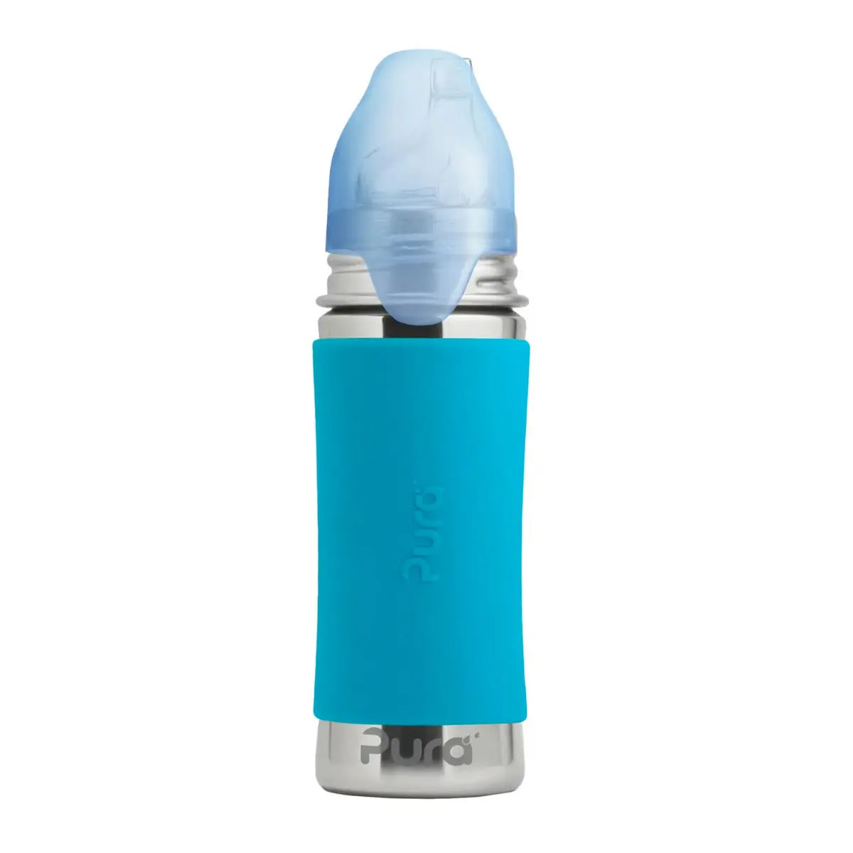 Gourde à bec Inox 325ml Pura - Turquoise - Lilinappy