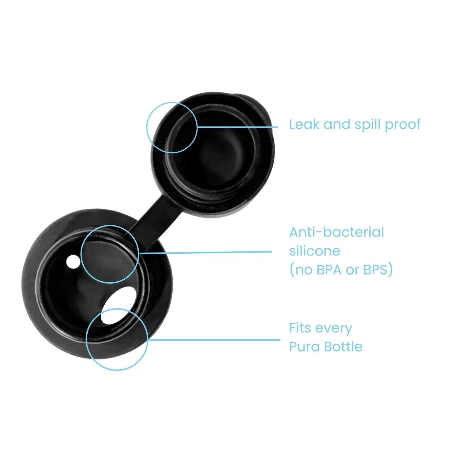 Gourde isotherme inox 475 ml Pura – Noir 