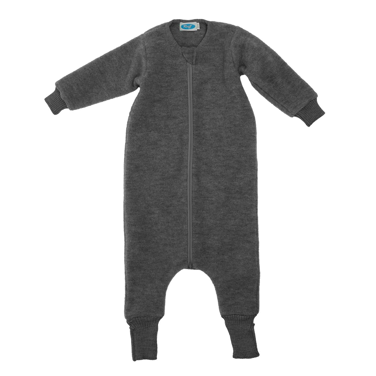 Combinaison de nuit bébé en polaire de laine bio Reiff - Gris Rock