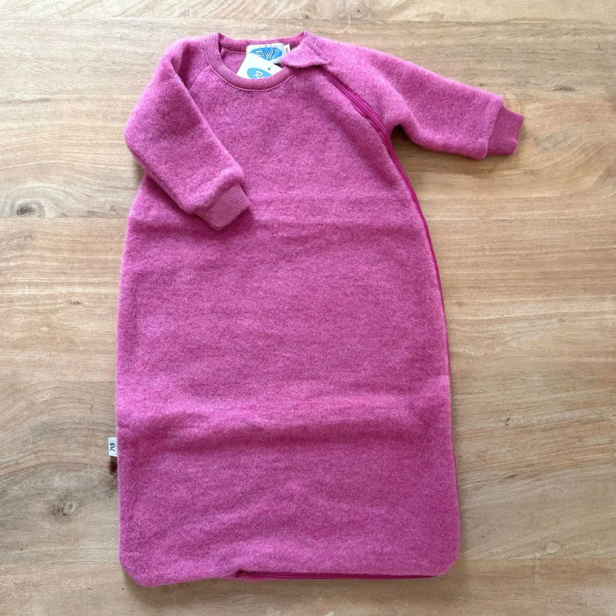 Gigoteuse bébé à manches en polaire de laine mérinos bio Reiff – Mauve