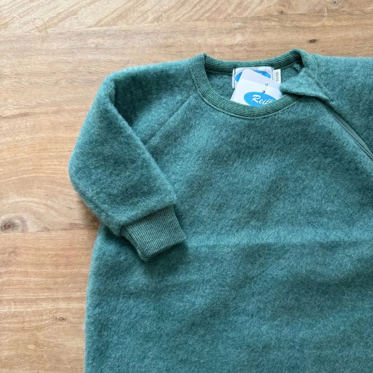 Gigoteuse bébé à manches en polaire de laine mérinos bio Reiff – Vert