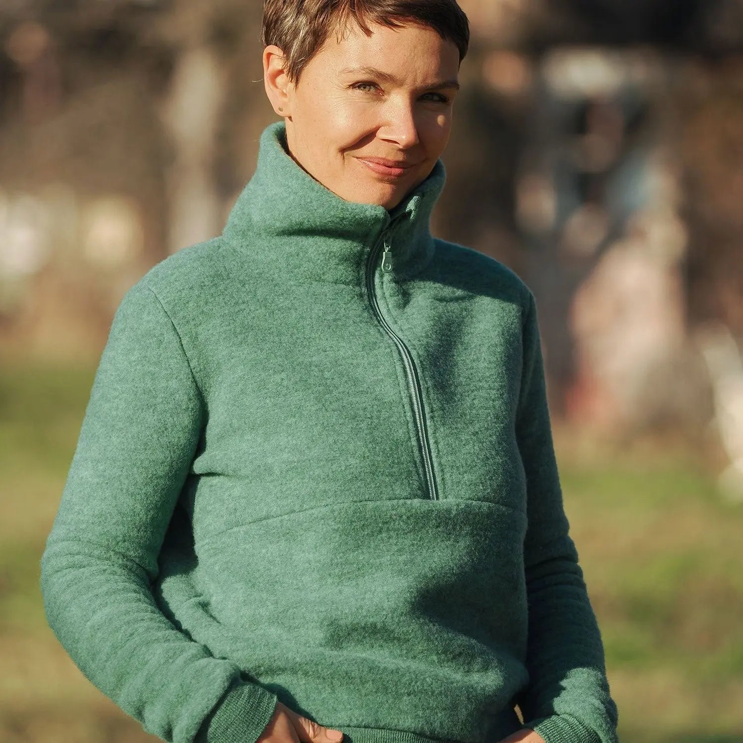 Sweat femme en polaire de laine mérinos bio Reiff 