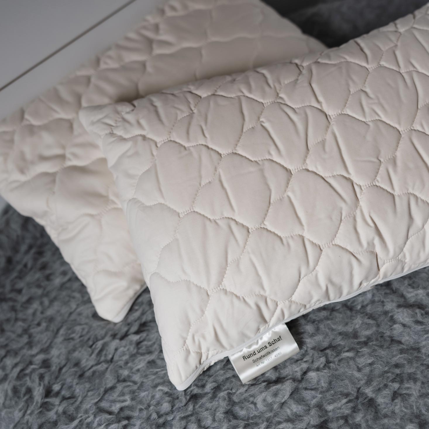 Oreiller naturel en laine de mouton et coton biologique Saling 40x60 cm 