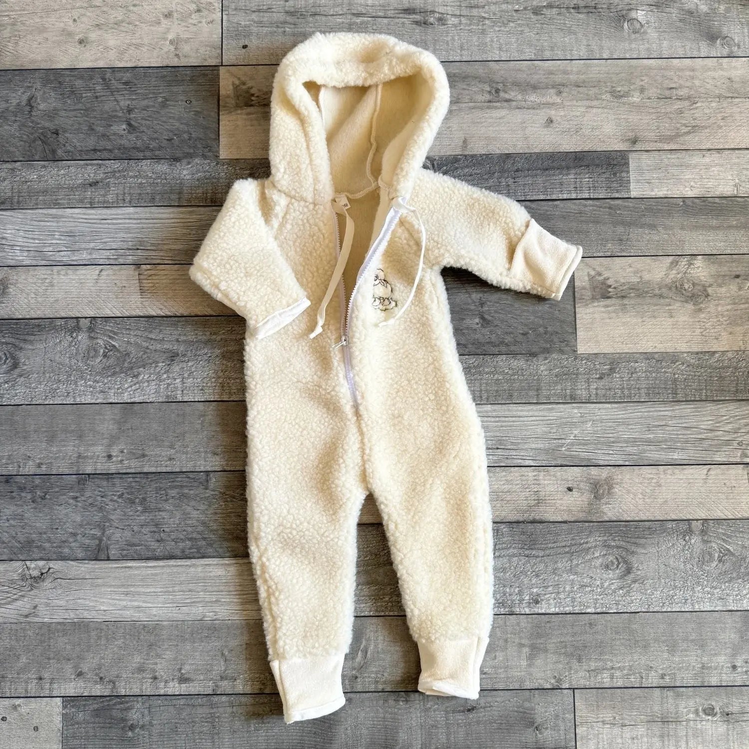 Combinaison bébé laine vierge Sassoupi – Naturel