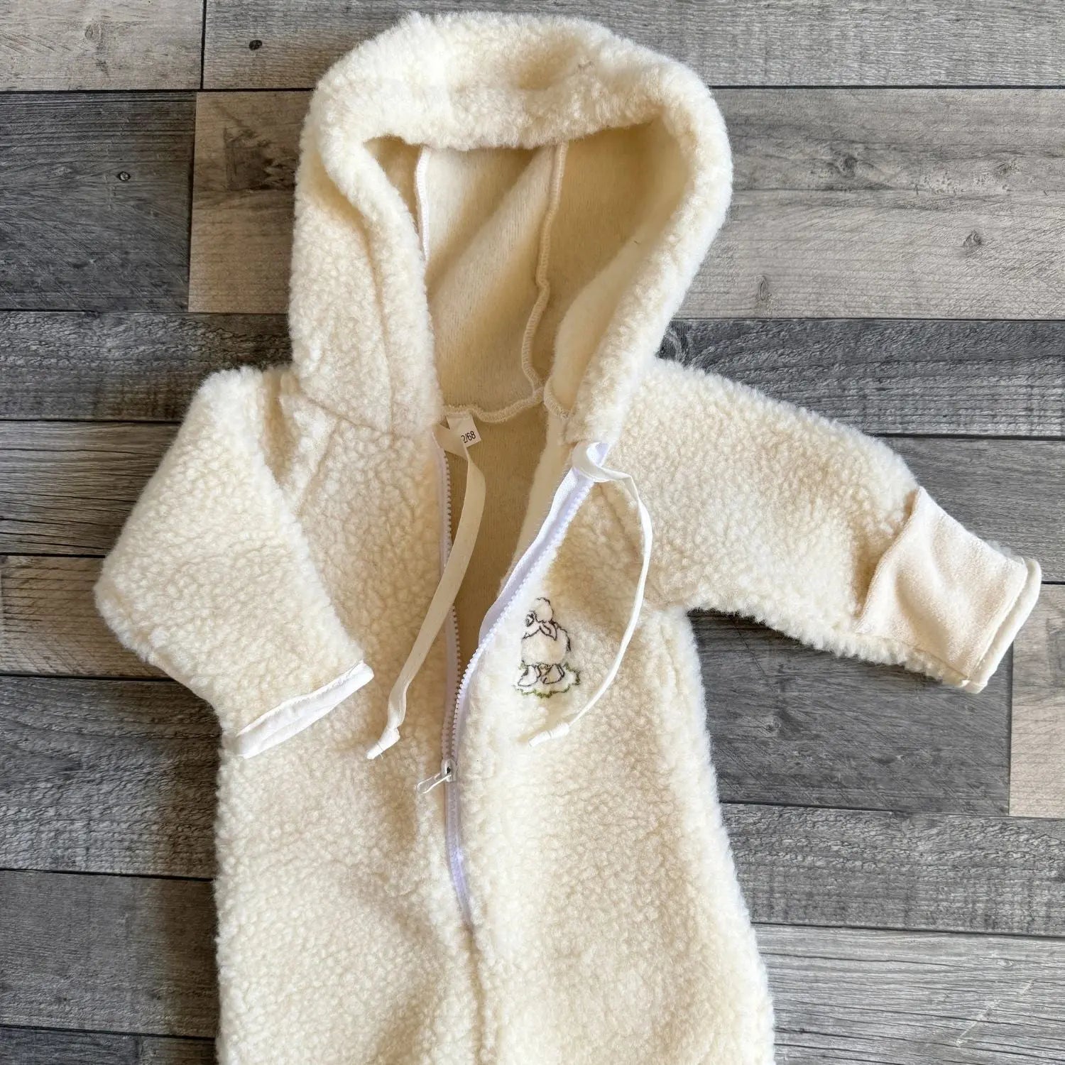 Combinaison bébé laine vierge Sassoupi – Naturel
