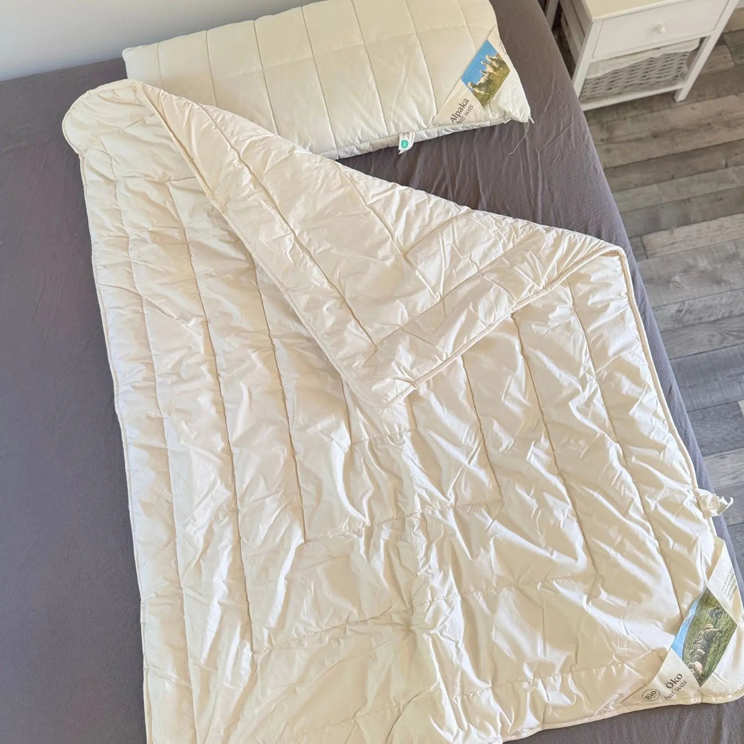 Couette enfant hiver en laine vierge bio Sassoupi 100x135 cm 