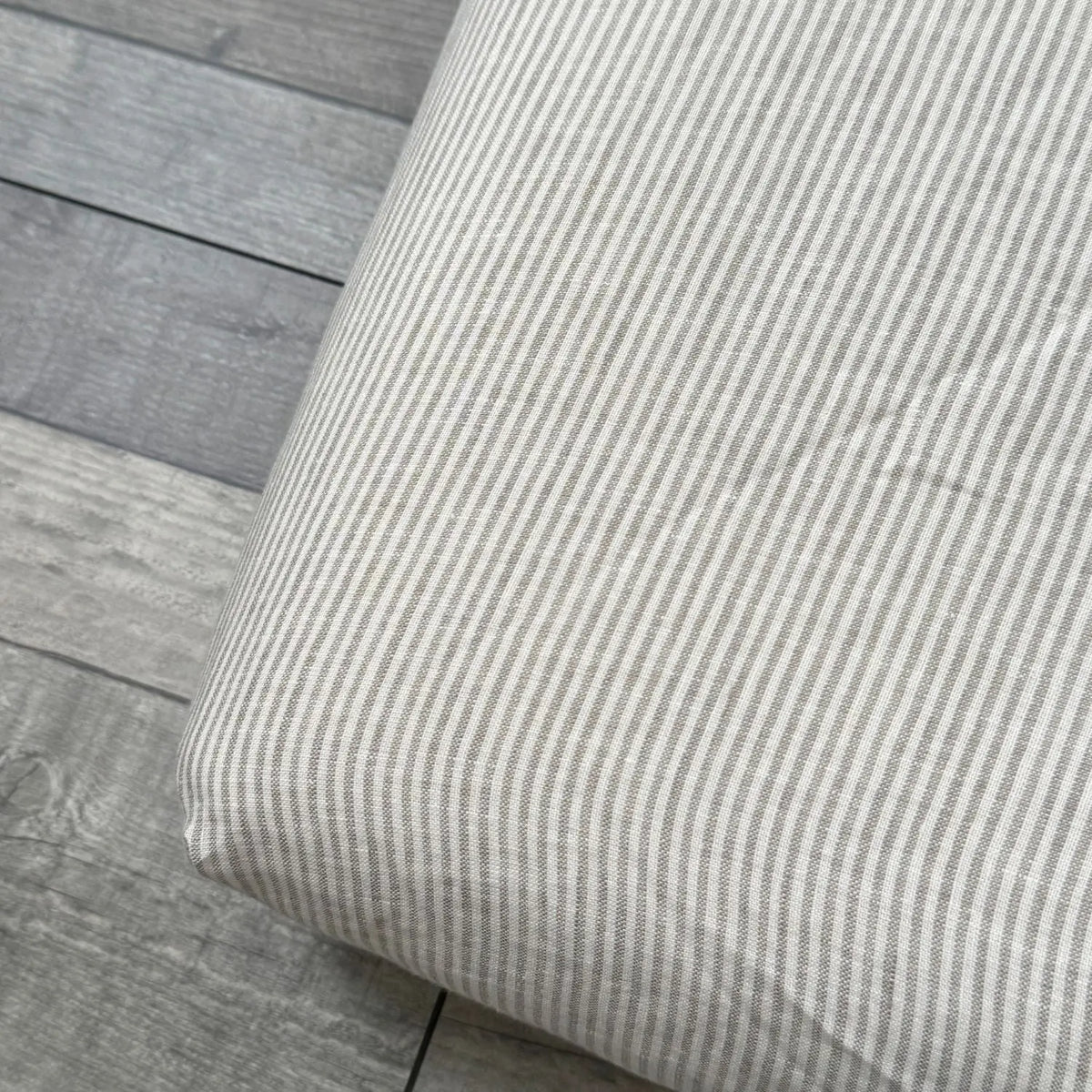 Drap-housse enfant en lin lavé Sassoupi - Rayé naturel