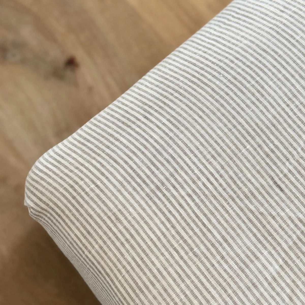 Drap-housse enfant en lin lavé Sassoupi - Rayé naturel