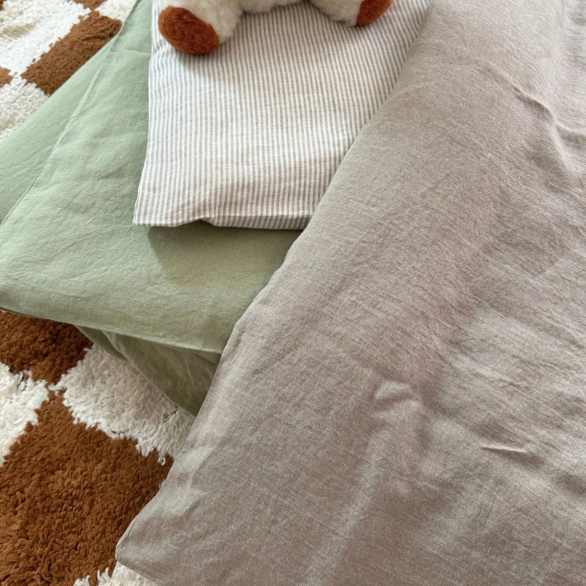Housse de couette enfant en lin lavé - Naturel