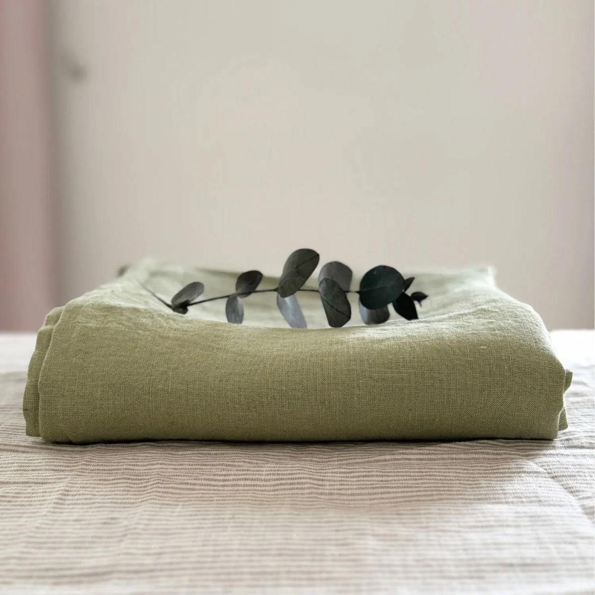 Housse de couette enfant en lin lavé - Sauge