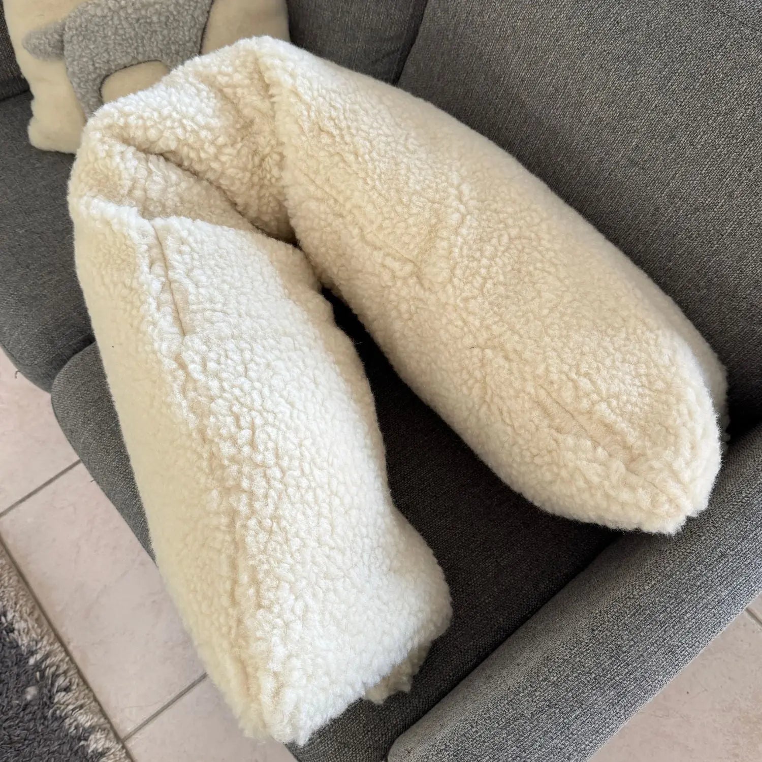 Housse en laine vierge pour coussin polyvalent Sassoupi 35x140 cm