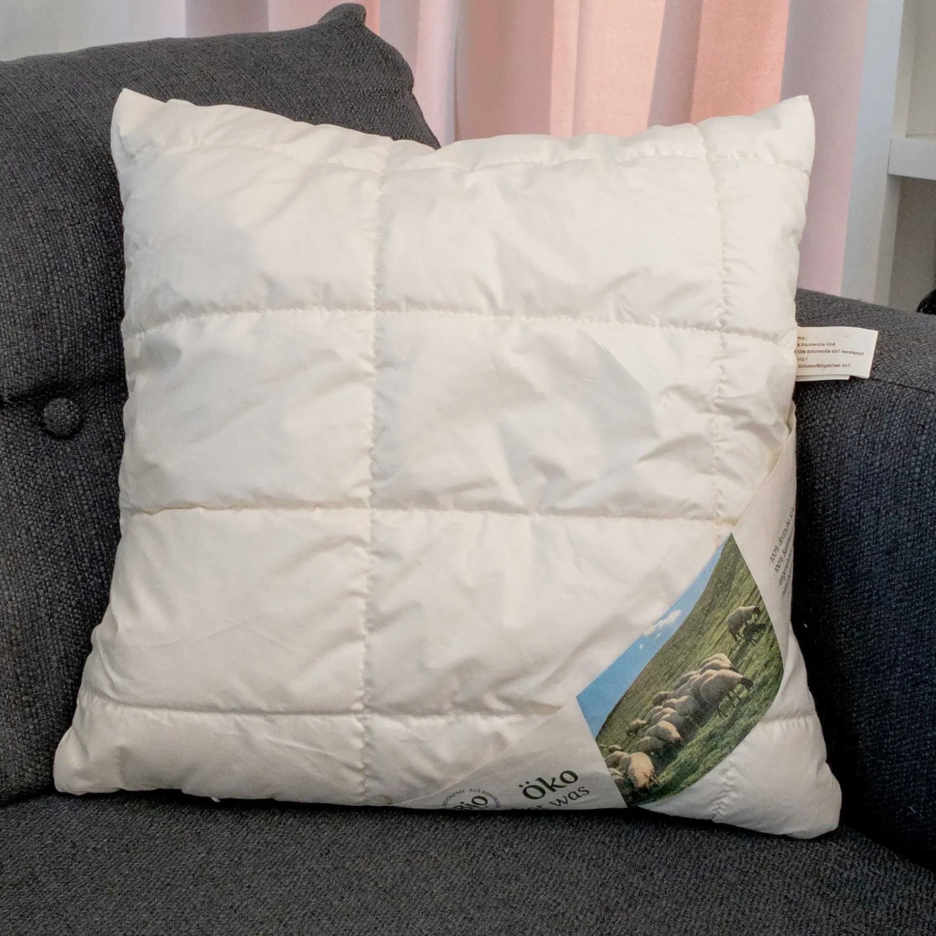 Oreiller matelassé laine & coton bio Sassoupi - 40x40cm 