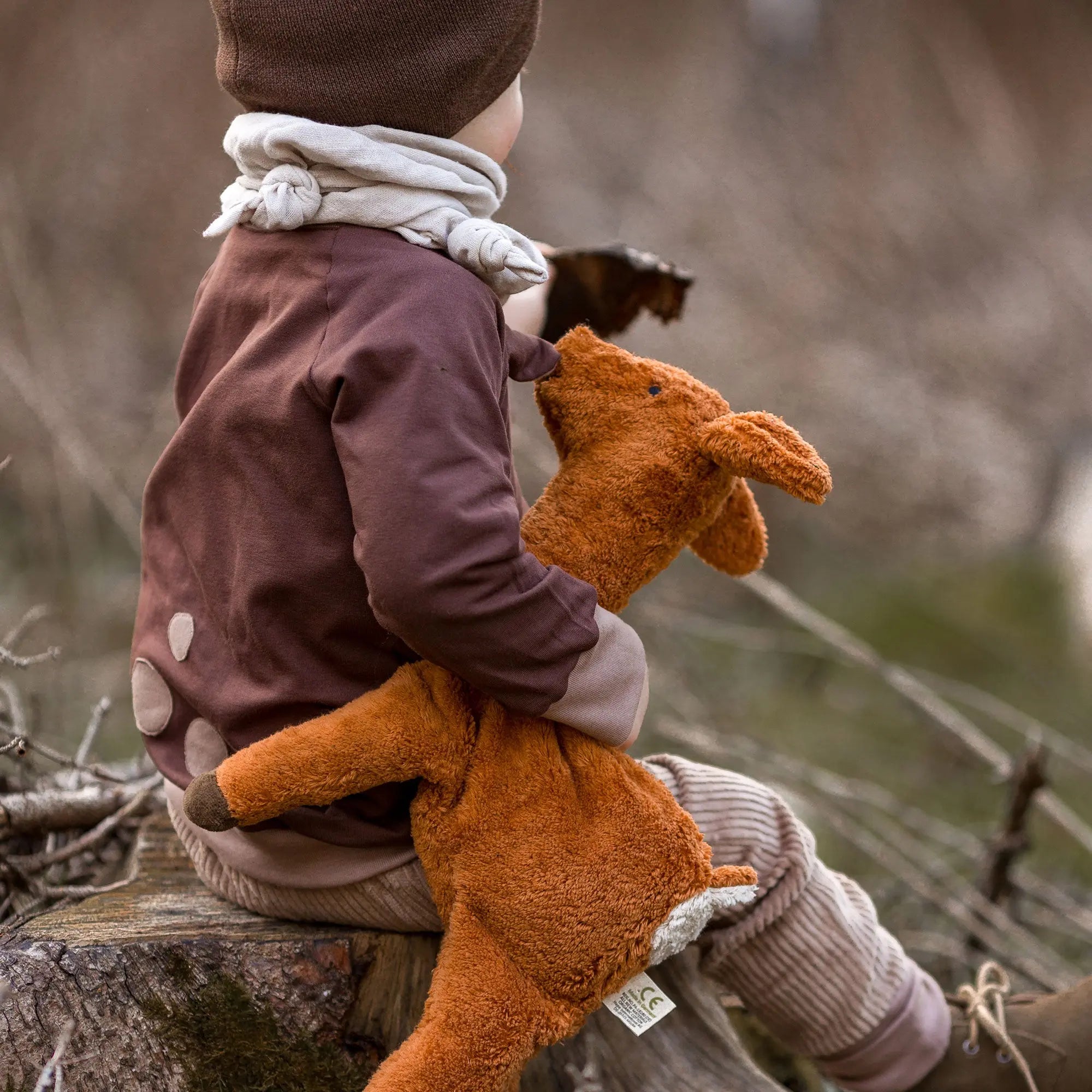 Doudou bouillotte en coton bio & laine Senger Naturwelt - Faon 