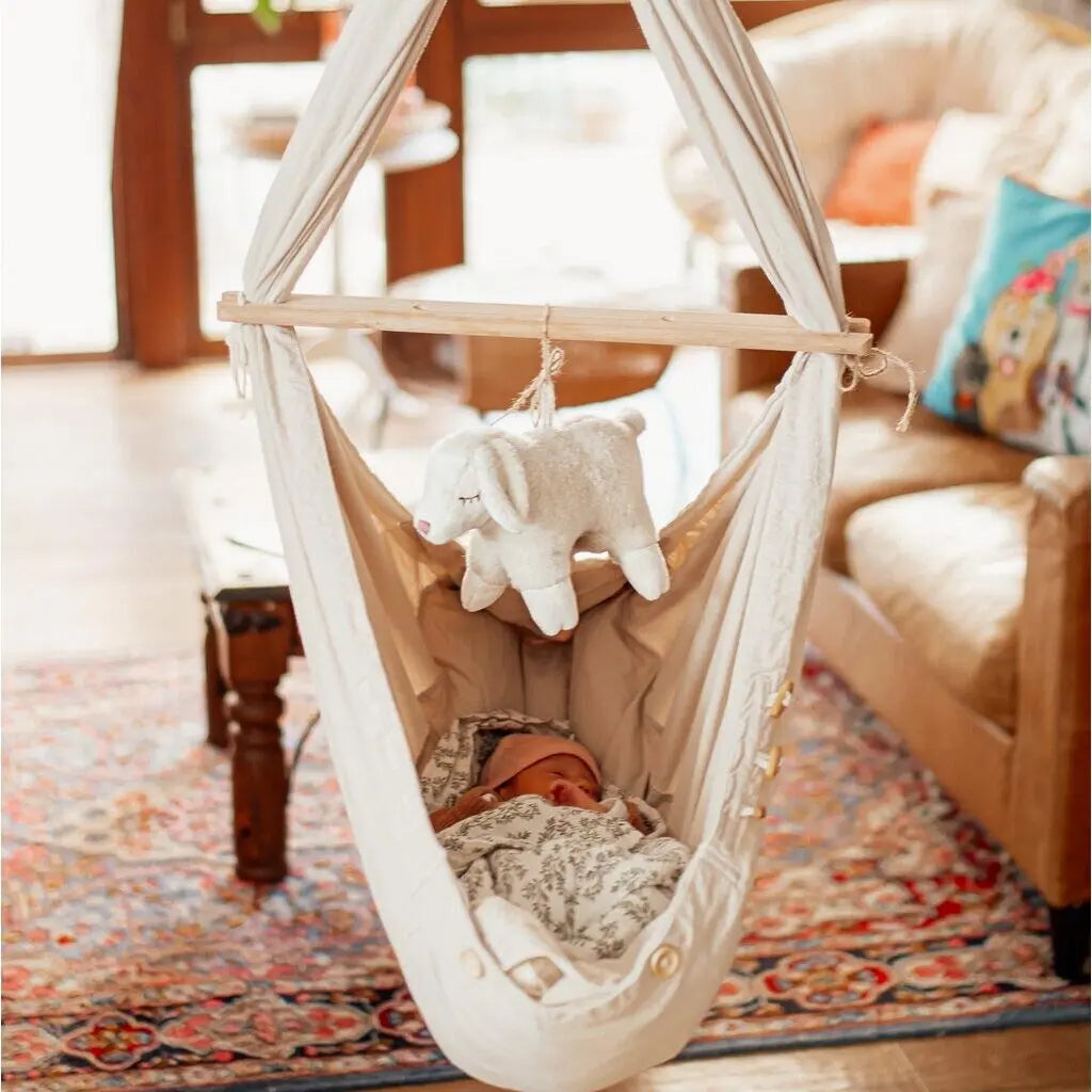Peluche musicale en coton bio & laine Senger Naturwelt - Mouton 