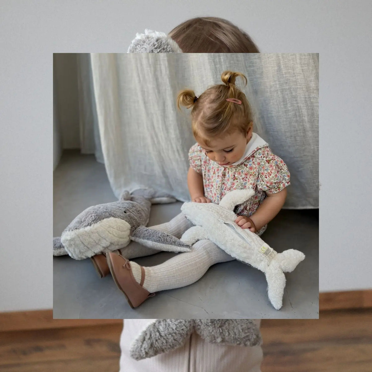 Doudou bouillotte en coton bio Senger Naturwelt - Baleine