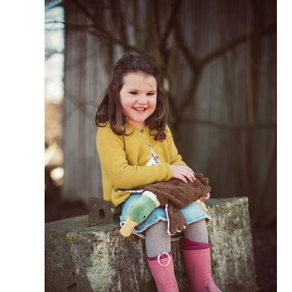 Doudou bouillotte en coton bio & laine Senger Naturwelt - Canard