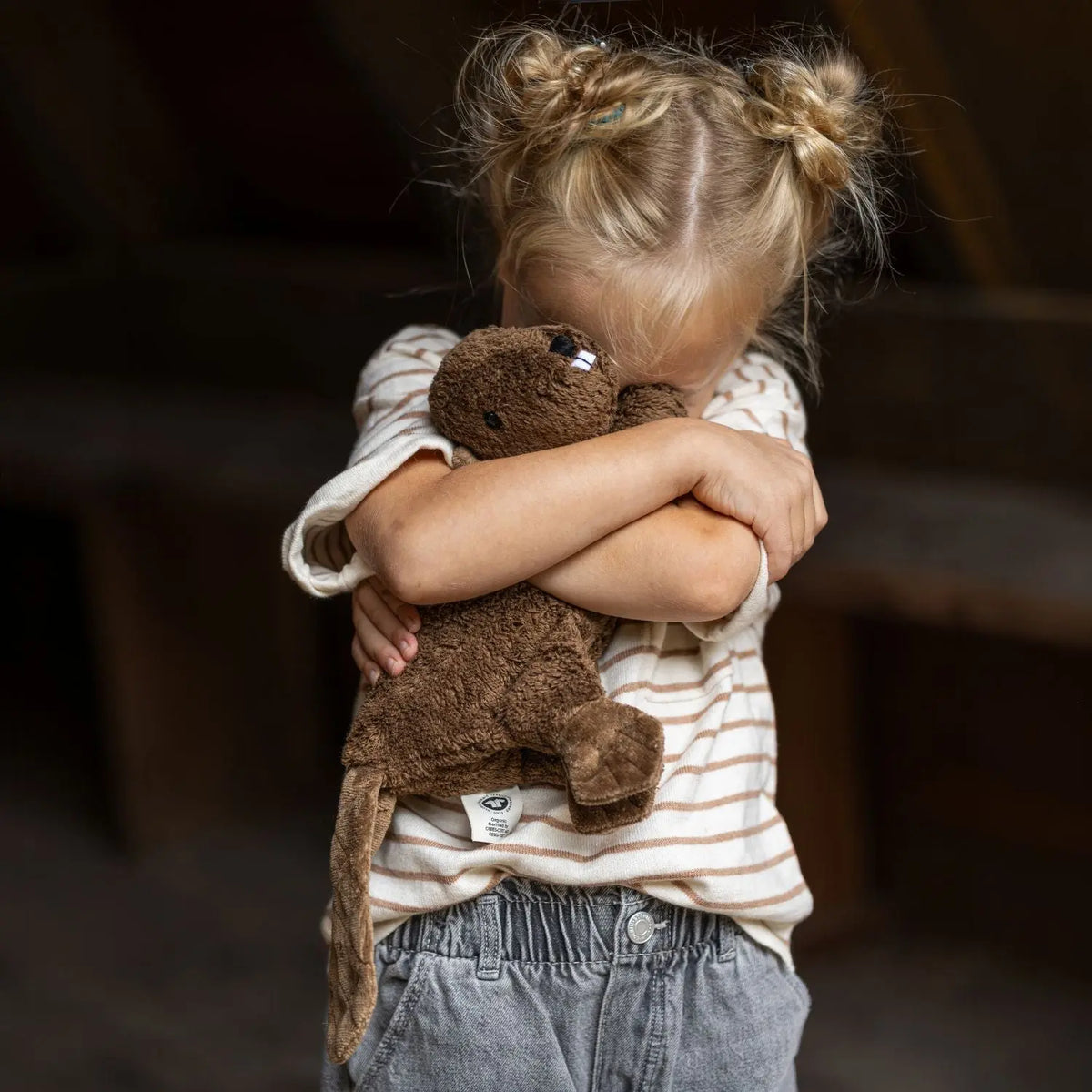 Doudou bouillotte en coton bio Senger Naturwelt - Castor