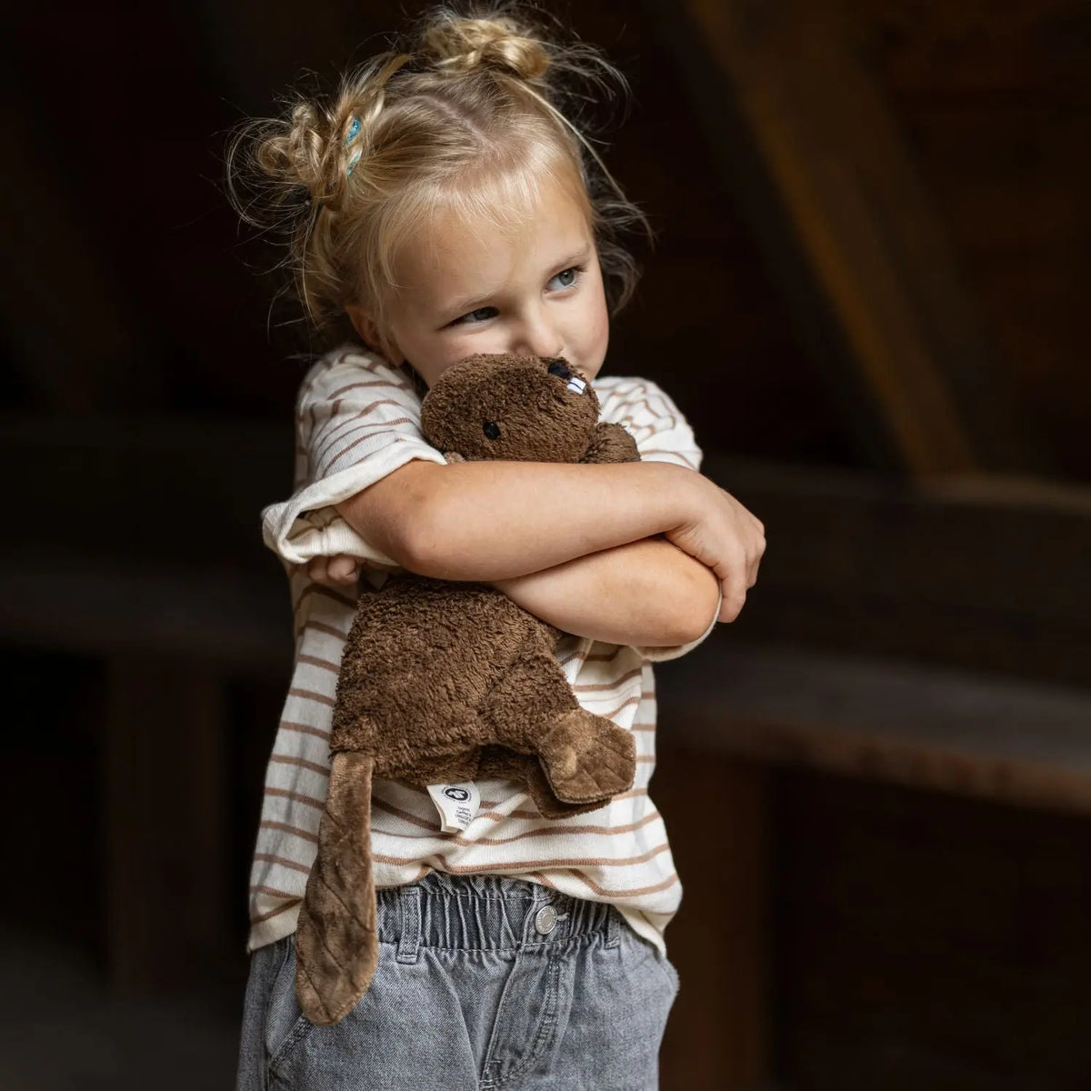 Doudou bouillotte en coton bio Senger Naturwelt - Castor