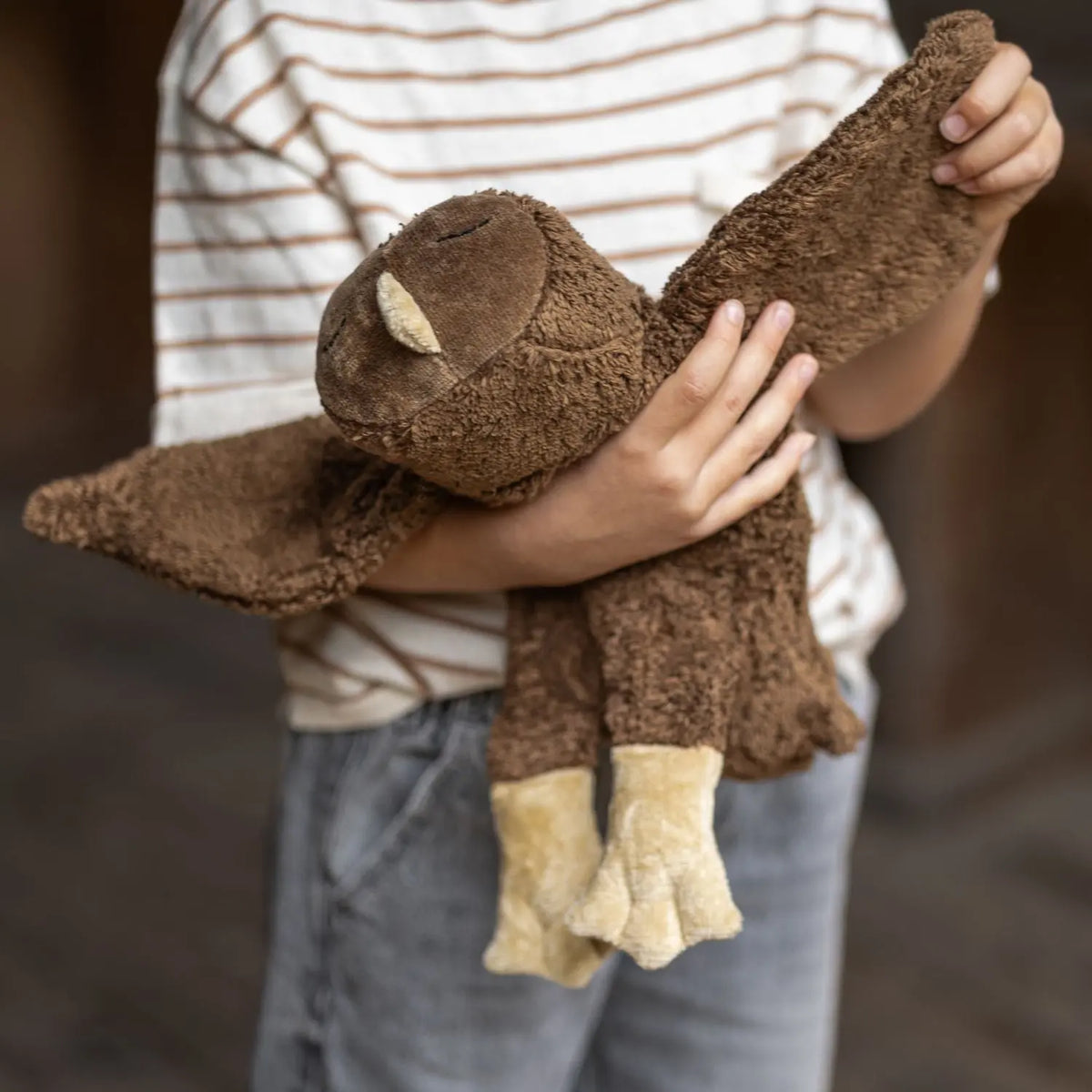 Doudou bouillotte en coton bio Senger Naturwelt - Hibou brun