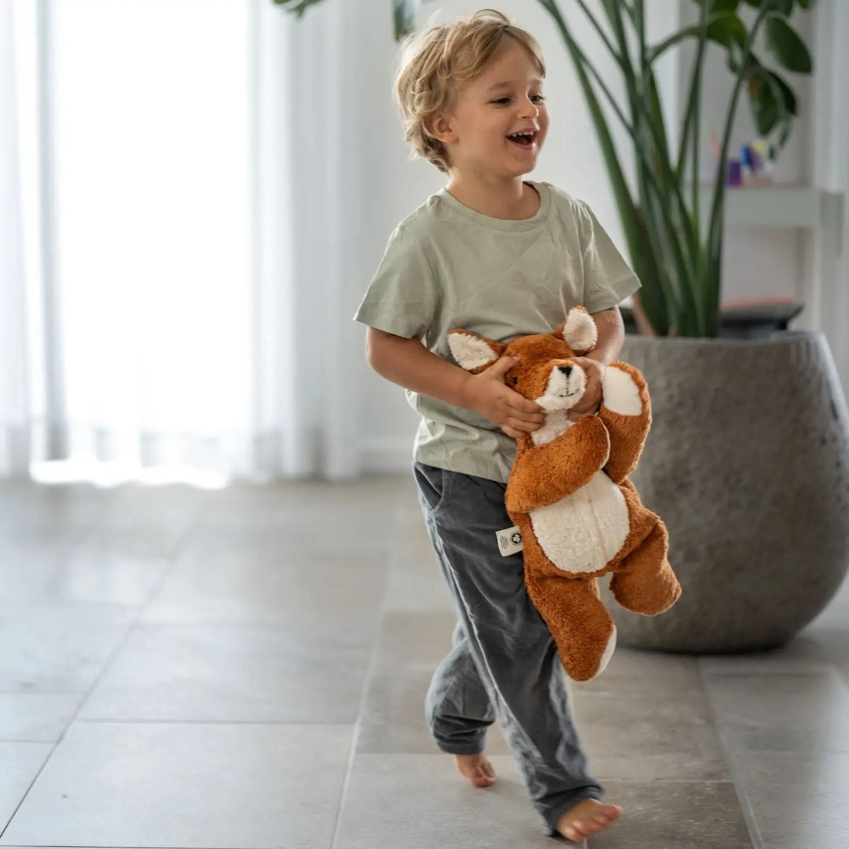 Doudou bouillotte en coton bio Senger Naturwelt - Renard grand modèle