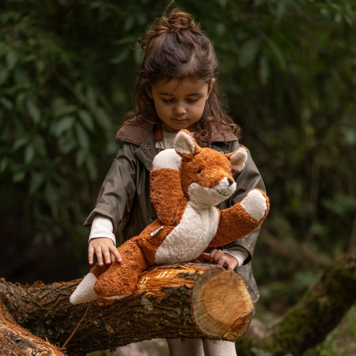 Doudou bouillotte en coton bio Senger Naturwelt - Renard grand modèle